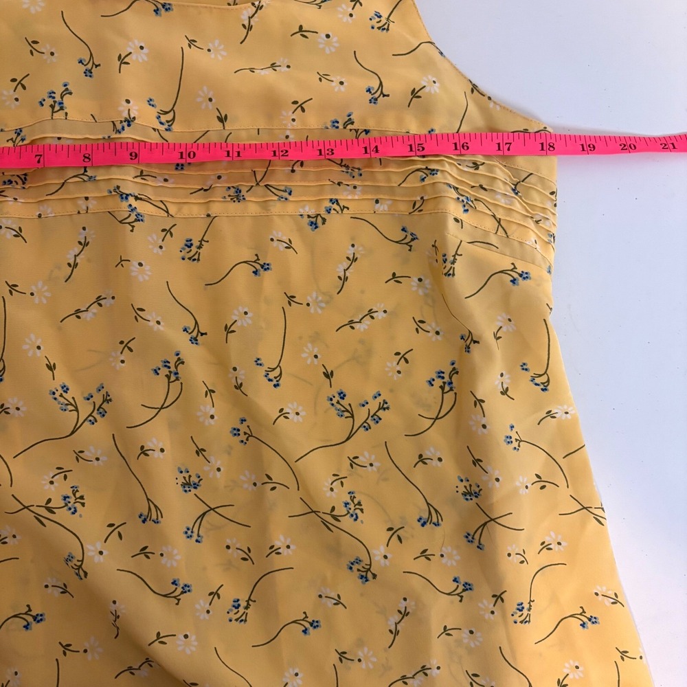 Ditsy Floral Yellow Long Maxi Dress Sleeveless Dress Cottagecore Spring Small‎ - Picture 5 of 5